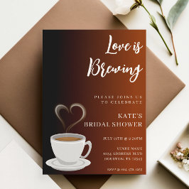 ラブイズブルーイングテラコッタ&ブラックブライダルシャワー 招待状