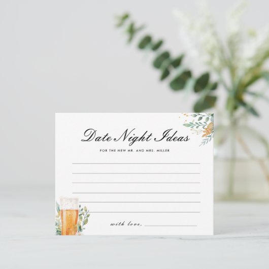 ラブイズブルーイングデイトナイトアイディアブライダルシャワー エンクロージャーカード (スタンド正面)