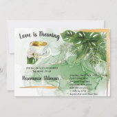 ラブイズブルーイングトロピカルパーム茶ブライダルシャワー 招待状 (正面)