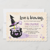 ラブイズブルーイングハロウィーンウィッチブライダルシャワー 招待状 (正面)