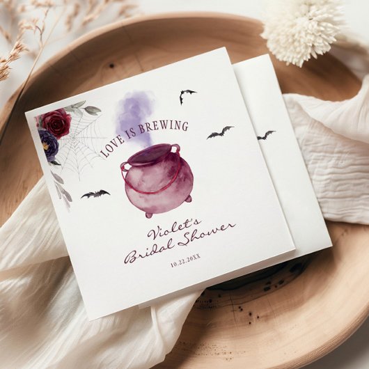 ラブイズブルーイングハロウィーンブライダルシャワー スタンダードカクテルナプキン