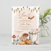ラブイズブルーイングパンプキンコーヒーブライダルシャワー 招待状 (スタンド正面)