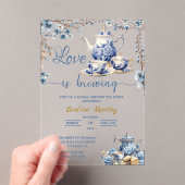 ラブイズブルーイングパーティーデルフトブルーフローラチノイセリ アクリル招待状 (インサイチュ (ポータブル))