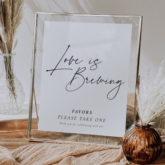 ラブイズブルーイングフラワーバーサインブライダルシャワー ポスター