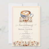 ラブイズブルーイングフローラコーヒーブライダルシャワー 招待状 (正面)