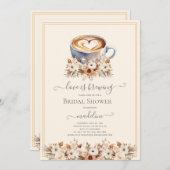 ラブイズブルーイングフローラコーヒーブライダルシャワー 招待状 (正面/裏面)