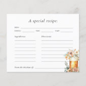 ラブイズブルーイングフローラブライダルシャワーレシピカード (正面)
