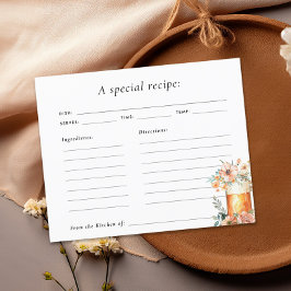 ラブイズブルーイングフローラブライダルシャワーレシピカード