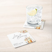 ラブイズブルーイングフローラブライダルシャワー スクエアペーパーコースター (インサイチュ)