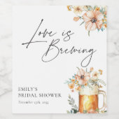 ラブイズブルーイングフローラブライダルシャワー ワインラベル (シングルラベル)