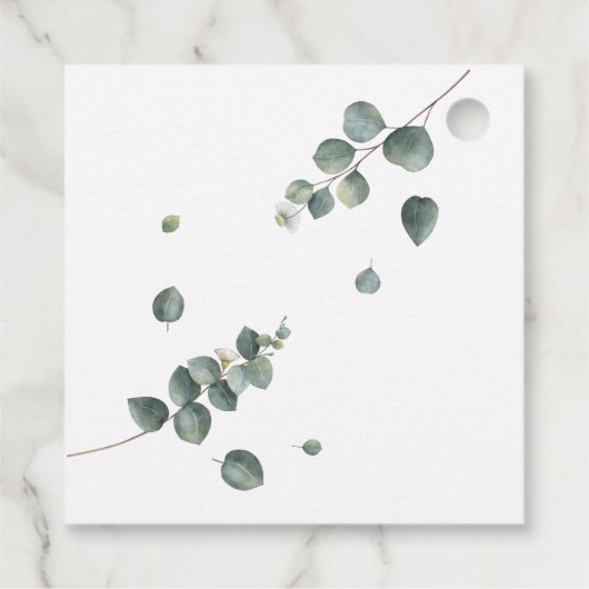 ラブイズブルーイングブライダルシャワーグリーンリーユーカリ フェイバータグ (裏面)