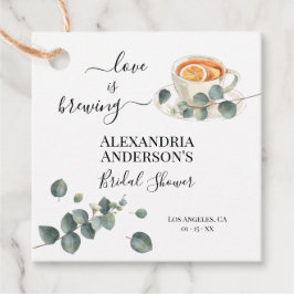 ラブイズブルーイングブライダルシャワーグリーンリーユーカリ フェイバータグ