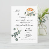 ラブイズブルーイングブライダルシャワーグリーンリーユーカリ 招待状 (スタンド正面)