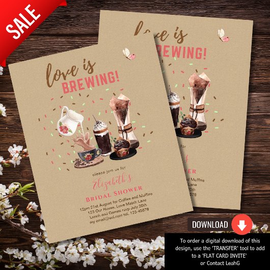 ラブイズブルーイングブライダルシャワーコーヒーマフィンINVITE