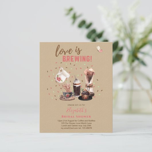 ラブイズブルーイングブライダルシャワーコーヒーマフィンINVITE (スタンド正面)