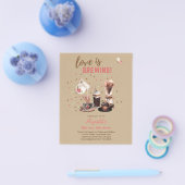 ラブイズブルーイングブライダルシャワーコーヒーマフィンINVITE チラシ (シングル)