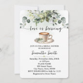 ラブイズブルーイングブライダルシャワーコーヒーユーカリ 招待状 (正面)