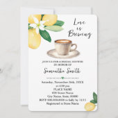 ラブイズブルーイングブライダルシャワーコーヒーレモン 招待状 (正面)