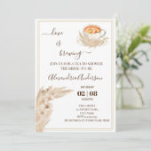 ラブイズブルーイングブライダルシャワーパンパグラス 招待状 (スタンド正面)