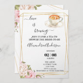 ラブイズブルーイングブライダルシャワーフローラバラ 招待状 (正面/裏面)