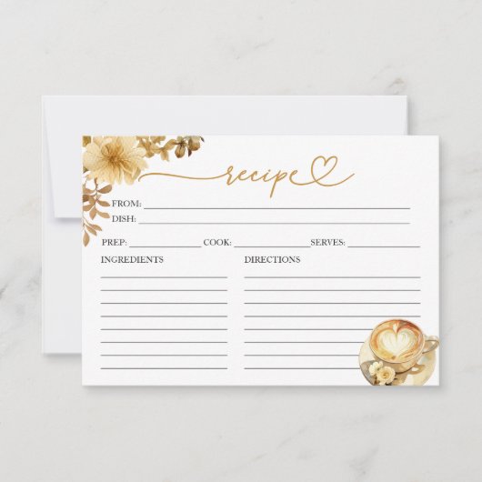 ラブイズブルーイングブライダルシャワーレシピカード (正面)