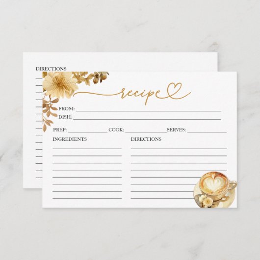 ラブイズブルーイングブライダルシャワーレシピカード (正面/裏面)