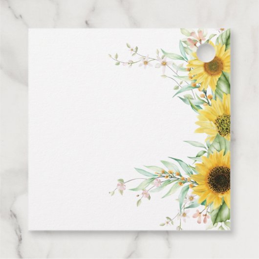 ラブイズブルーイングブライダルシャワー緑ひまわり フェイバータグ (裏面)