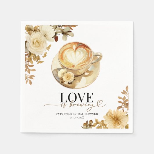 ラブイズブルーイングブライダルシャワー スタンダードカクテルナプキン (正面)