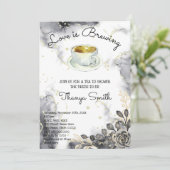 ラブイズブルーイングブラック&金ゴールドバラティーブライダルシャワー 招待状 (スタンド正面)