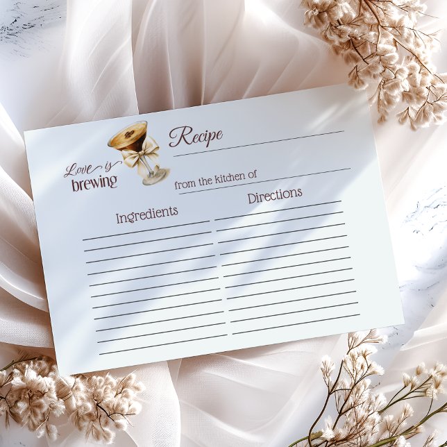 ラブイズブルーイングボウブライダルシャワーレシピカード (クリエイターアップロード済み)