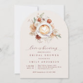 ラブイズブルーイングボホ素朴フローラブライダルシャワー 招待状 (正面)