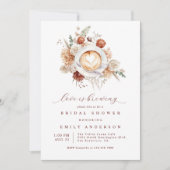 ラブイズブルーイングボホ素朴フローラブライダルシャワー 招待状 (正面)