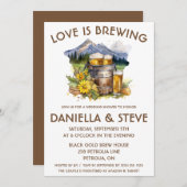 ラブイズブルーイングマウンテンビールをテーマにしたブライダルシャワー 招待状 (正面/裏面)