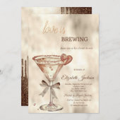 ラブイズブルーイングマルティーニハートグリッタードリップ 招待状 (正面/裏面)