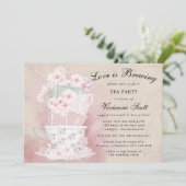 ラブイズブルーイングヴィンテージティーカップブライダルシャワー 招待状 (スタンド正面)