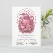 ラブイズブルーイングヴィンテージ茶パーティーブライダルシャワー 招待状 (スタンド正面)