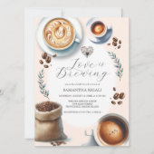 ラブイズブルーイング招待状ブライダルシャワーコーヒー 招待状 (正面)
