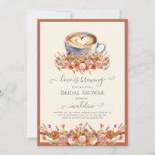 ラブイズブルーイング秋フローラコーヒーブライダルシャワー 招待状 (正面)