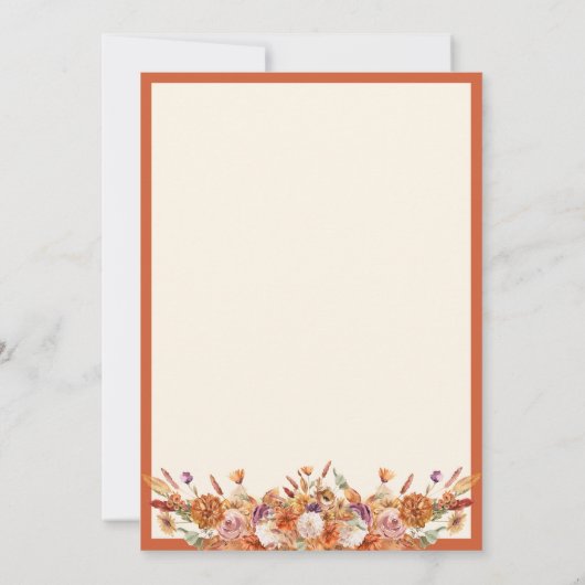 ラブイズブルーイング秋フローラコーヒーブライダルシャワー 招待状 (裏面)