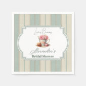 ラブイズブルーイング茶パーティーブライダルシャワー スタンダードカクテルナプキン (正面)