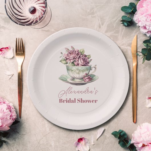 ラブイズブルーイング茶パーティーブライダルシャワー ペーパープレート
