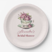 ラブイズブルーイング茶パーティーブライダルシャワー ペーパープレート (正面)