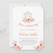 ラブイズブルーイング茶パーティーブライダルシャワー 招待状 (正面)