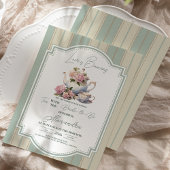 ラブイズブルーイング茶パーティーブライダルシャワー 招待状