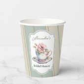 ラブイズブルーイング茶パーティーブライダルシャワー 紙コップ (裏面)