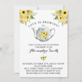 ラブイズブルーイング茶ブライダルシャワーひまわり 招待状 (正面)