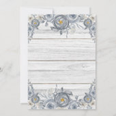 ラブイズブルーイング茶ブライダルシャワーグレーフローラ 招待状 (裏面)