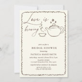 ラブイズブルーイング茶ブライダルシャワー 招待状 (正面)