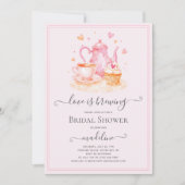 ラブイズブルーイング茶ブライダルシャワー 招待状 (正面)