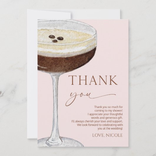 ラブイズブルーエクスプレスソマルティーニブライダルシャワー サンキューカード (正面)